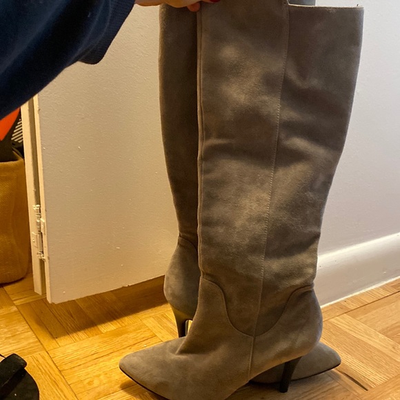 Brooks Brothers Gray Knee High Suede 